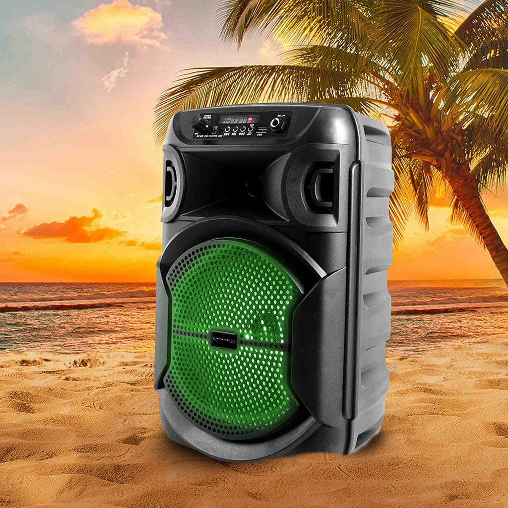 8 Inch Portable 500 Watts Bluetooth Speaker /Woofer & Tweeter /Digital Processing,  To 1/4" For Karaoke (Black, Speaker)