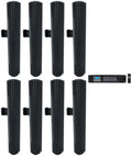 (8)  - 24" Black 70V Commercial Column Wall Mount Array Speakers+Amp