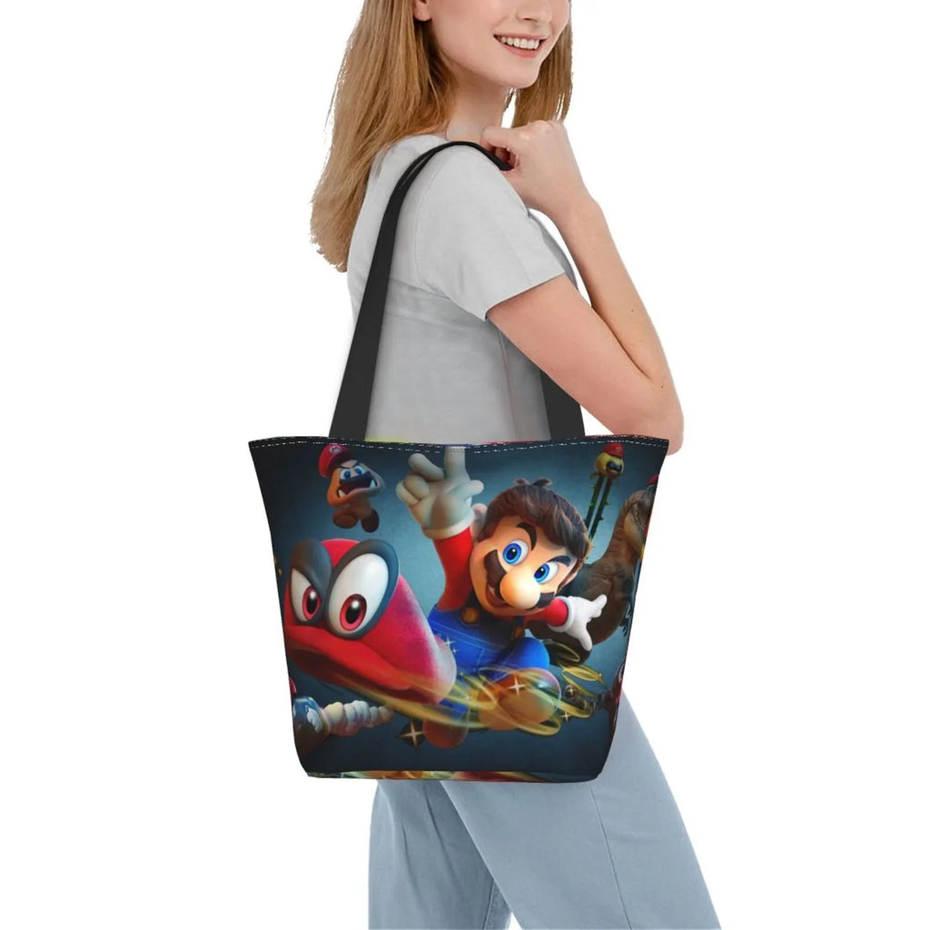 Super Mario Odyssey Women's Tote Bag Large Capacity Shoulder Handbag For Travel Beach Shopping Business Work School
