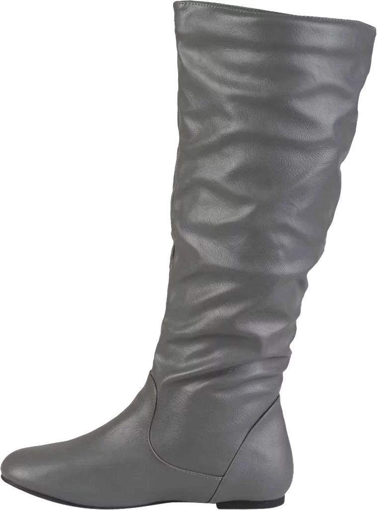 Women's Journee Collection Jayne Extra Wide Calf Knee High Slouch Boot Grey Faux Leather 7.5