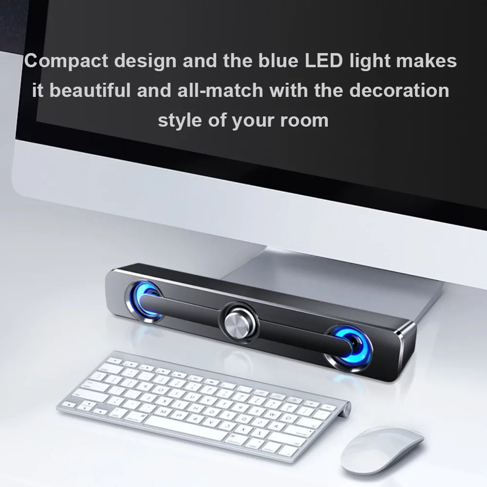 '-111 Computer Speaker  Wired Powerful Bar Stereo Subwoofer Bass Speaker Surround Sound Box for  Laptop Phone Tablet