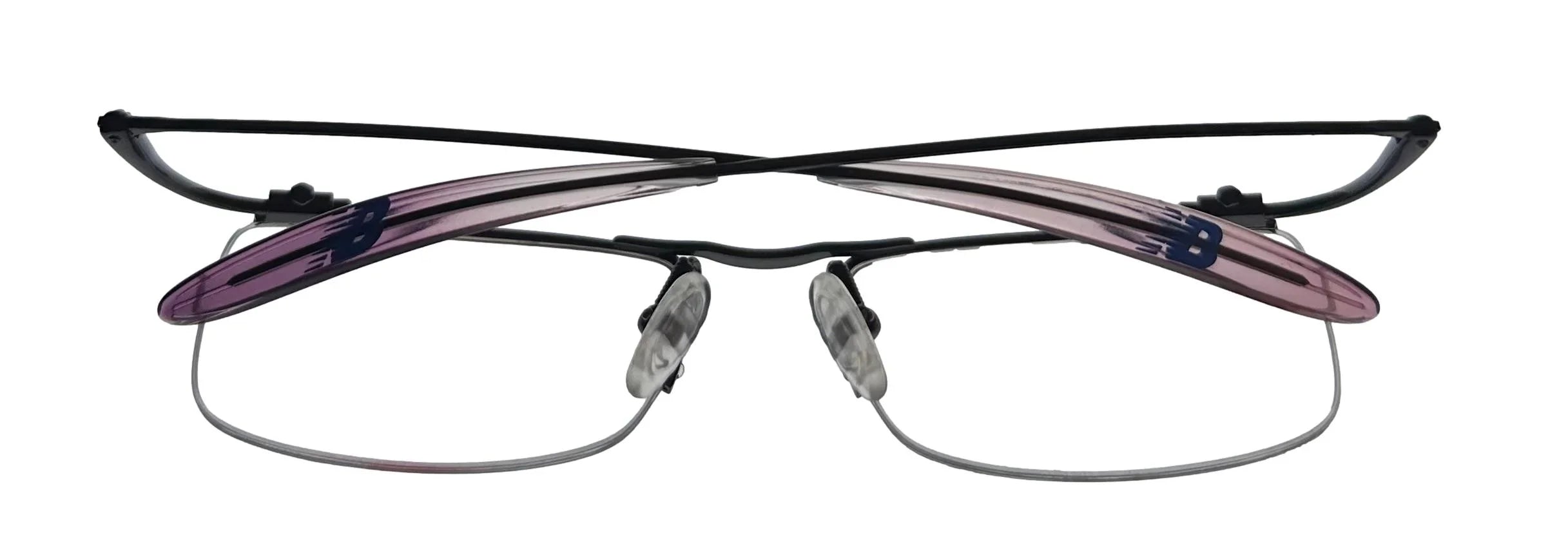 New Balance Mens Eyeglass Rectangle Rimless Metal  356 3 Gunmetal. 53mm