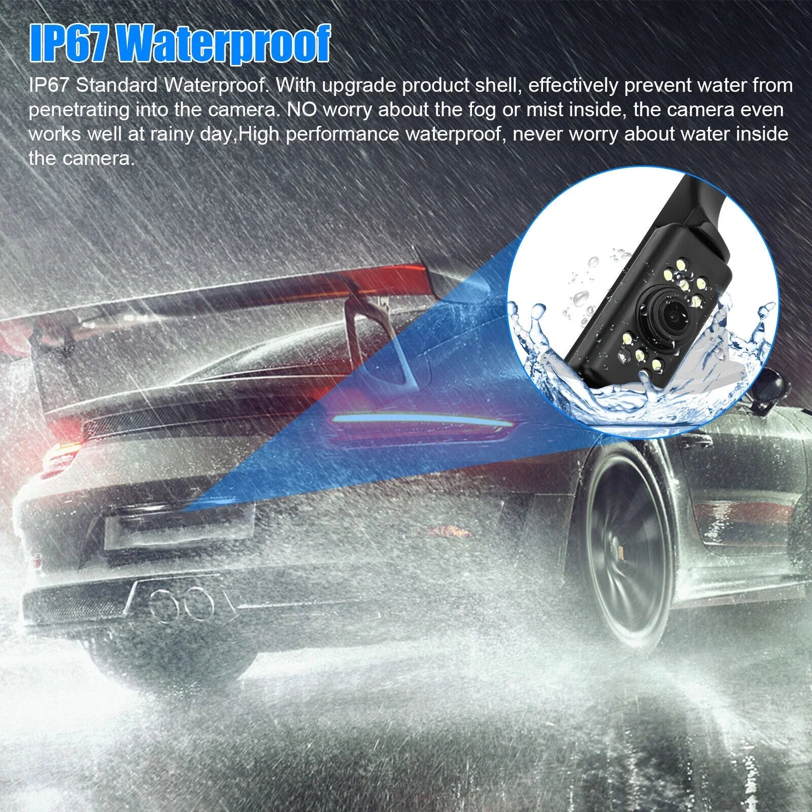 Car Backup Camera Rear View Parking System Night Vision + 5" Mirror Monitor Kit