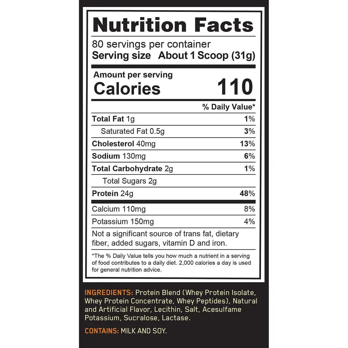 Optimum Nutrition 100 % Whey Chocolate Gold Standard, 80 Servings
