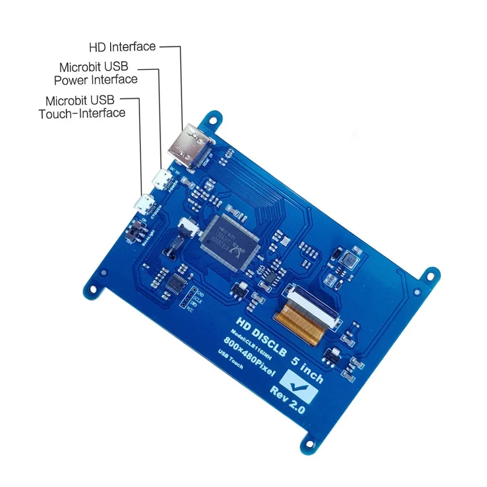 Tomshoo 5 Inch  Capacitive Touchscreen Display 800*480 Resolution Small Portable  with   Interface Compatible with Raspberry Pi Tool