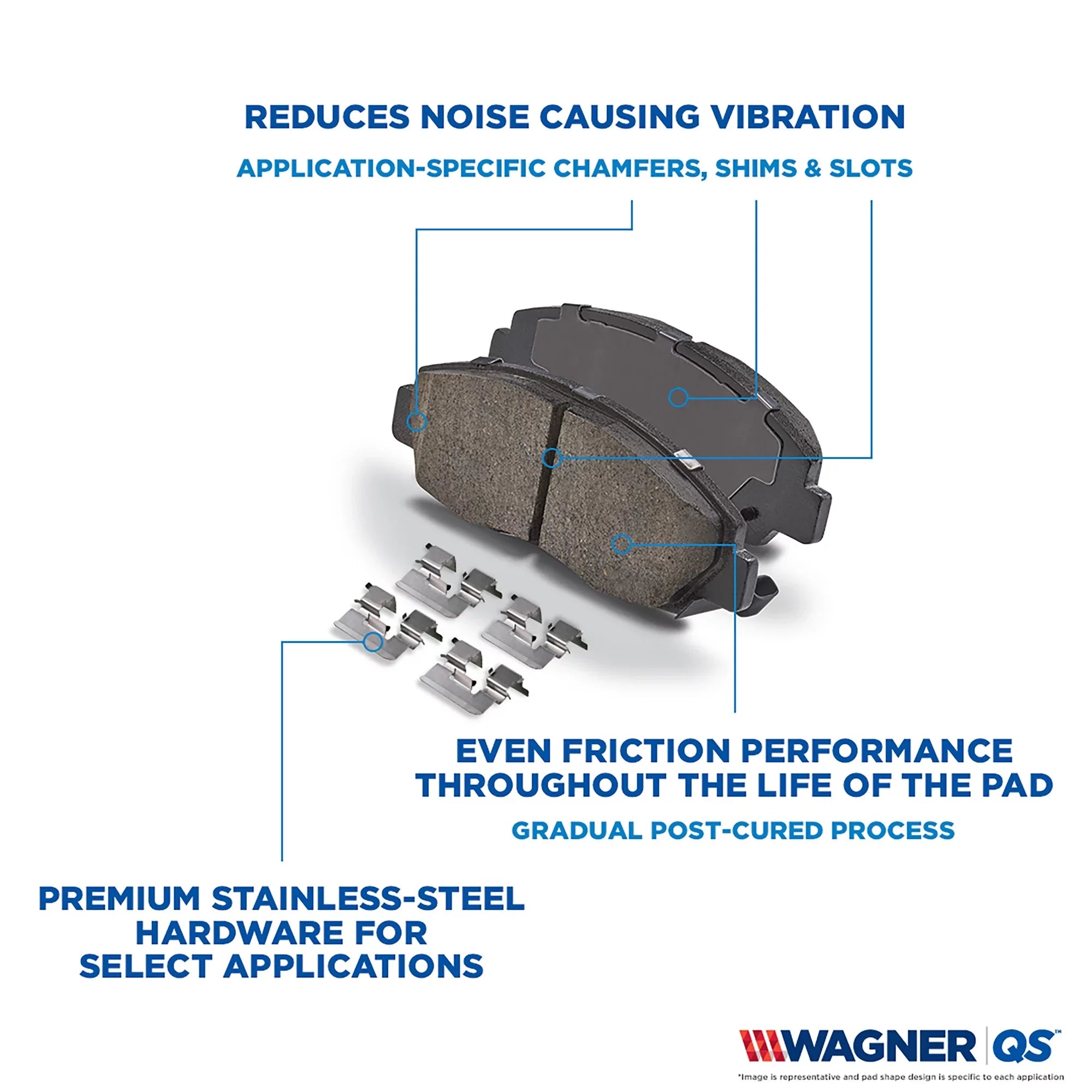 Wagner QuickStop  Ceramic Disc Brake Pad Set Fits select: 2016-2021  , 2022   350