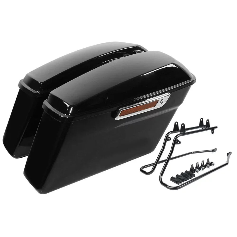 Hard Saddlebags Saddle Bags w/ Conversion Brackets For Harley-Davidson