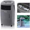 Honeywell 500-694CFM Indoor Outdoor Portable Evaporative Cooler with Fan & Humidifier, Ice Compartment & Remote Control, , Gray