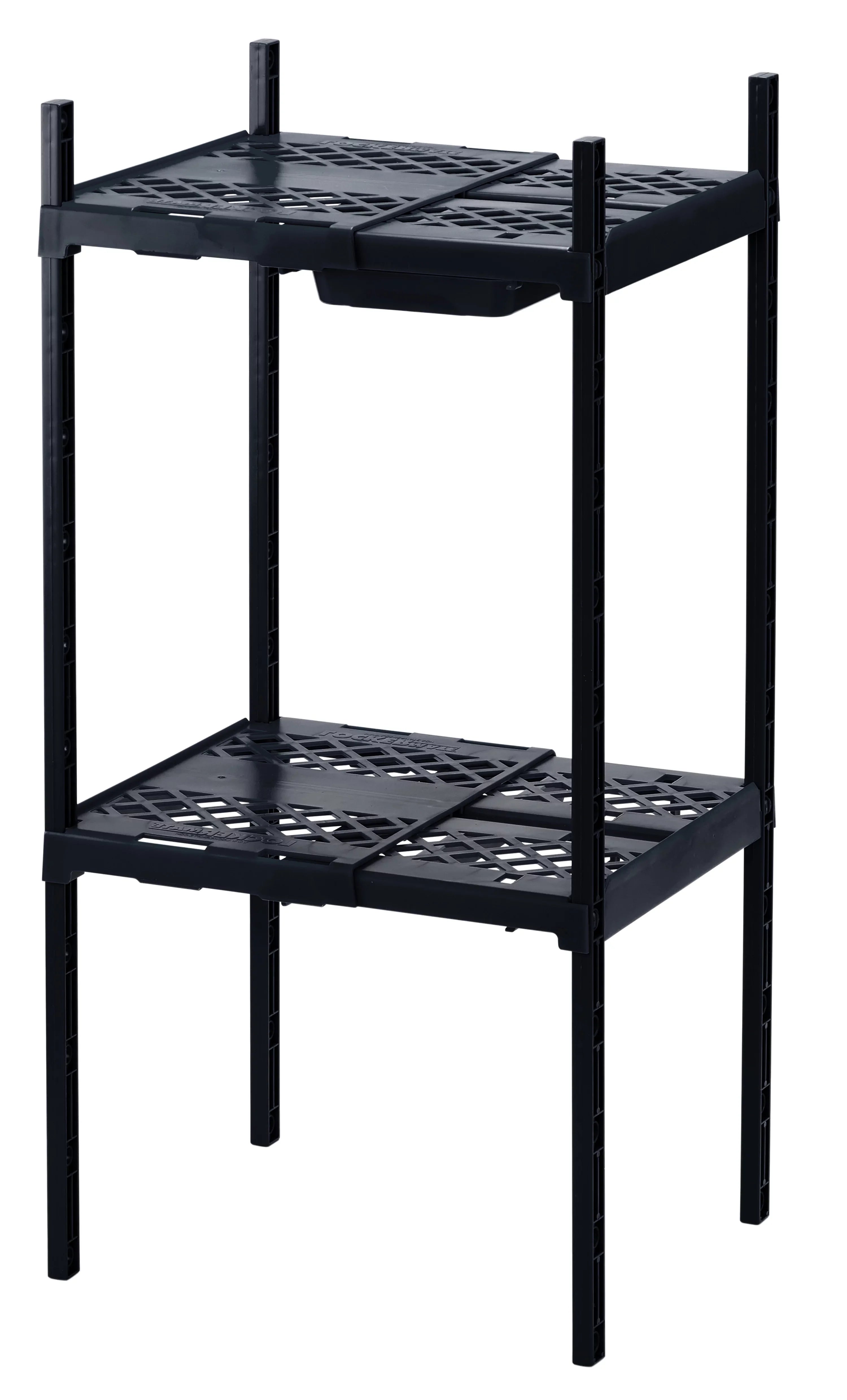LockerMate Double Locker Shelf, Adjustable Width and Height to Fit Most School Lockers, Black