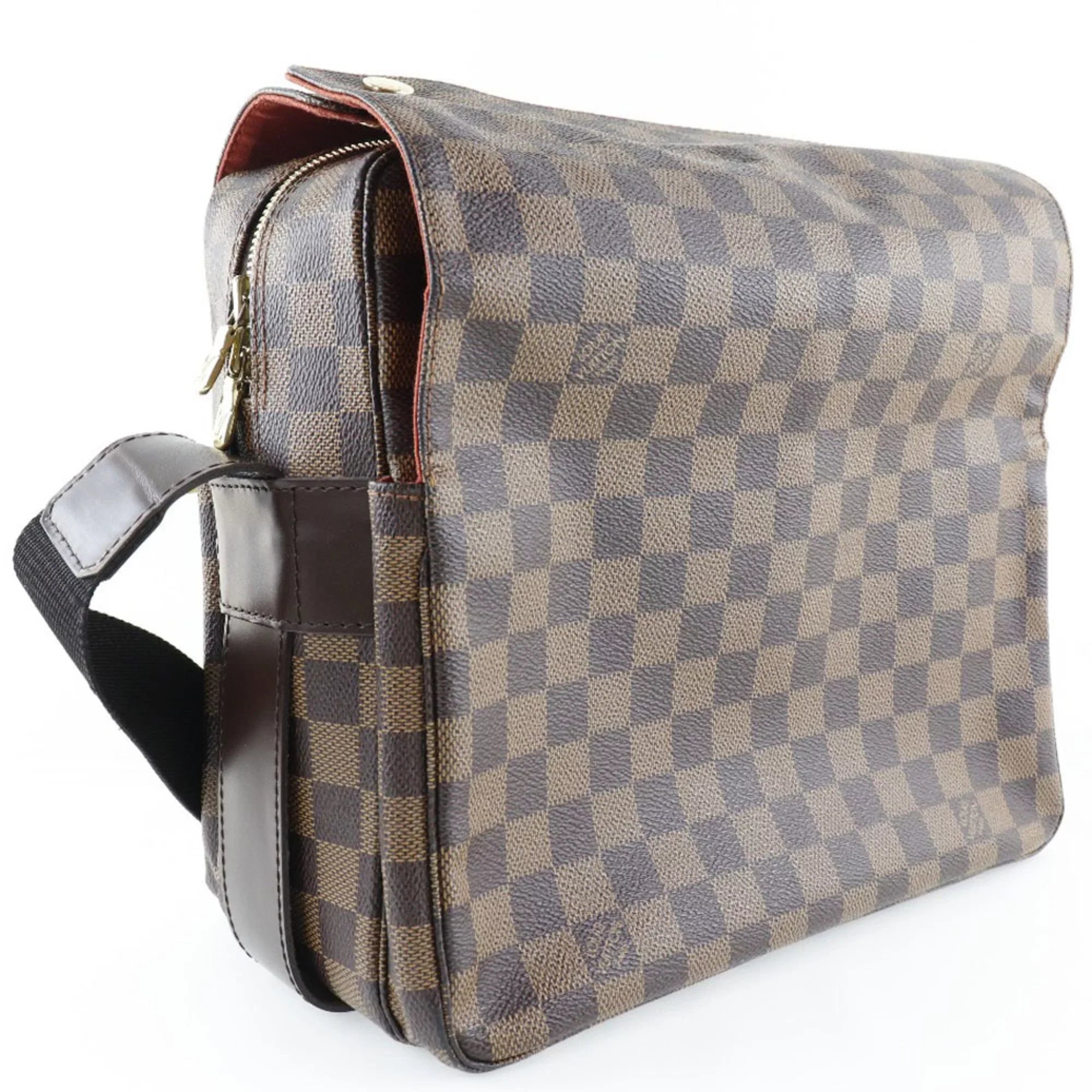 Pre-Owned   Louis Vuitton Naviglio  Damier Canvas Brown  Unisex Shoulder Bag (Fair)