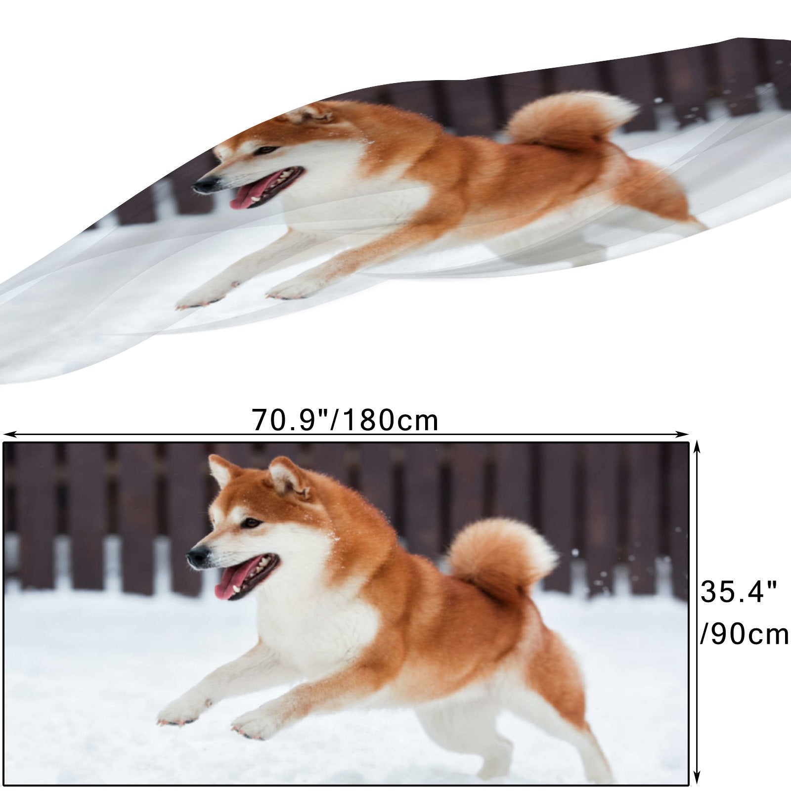 Red Shiba Inu Dog Silk Long Scarf for Women Large Oblong Sunscreen Shawls Wraps Neck Headscarf Hair Wraps Gift Packed