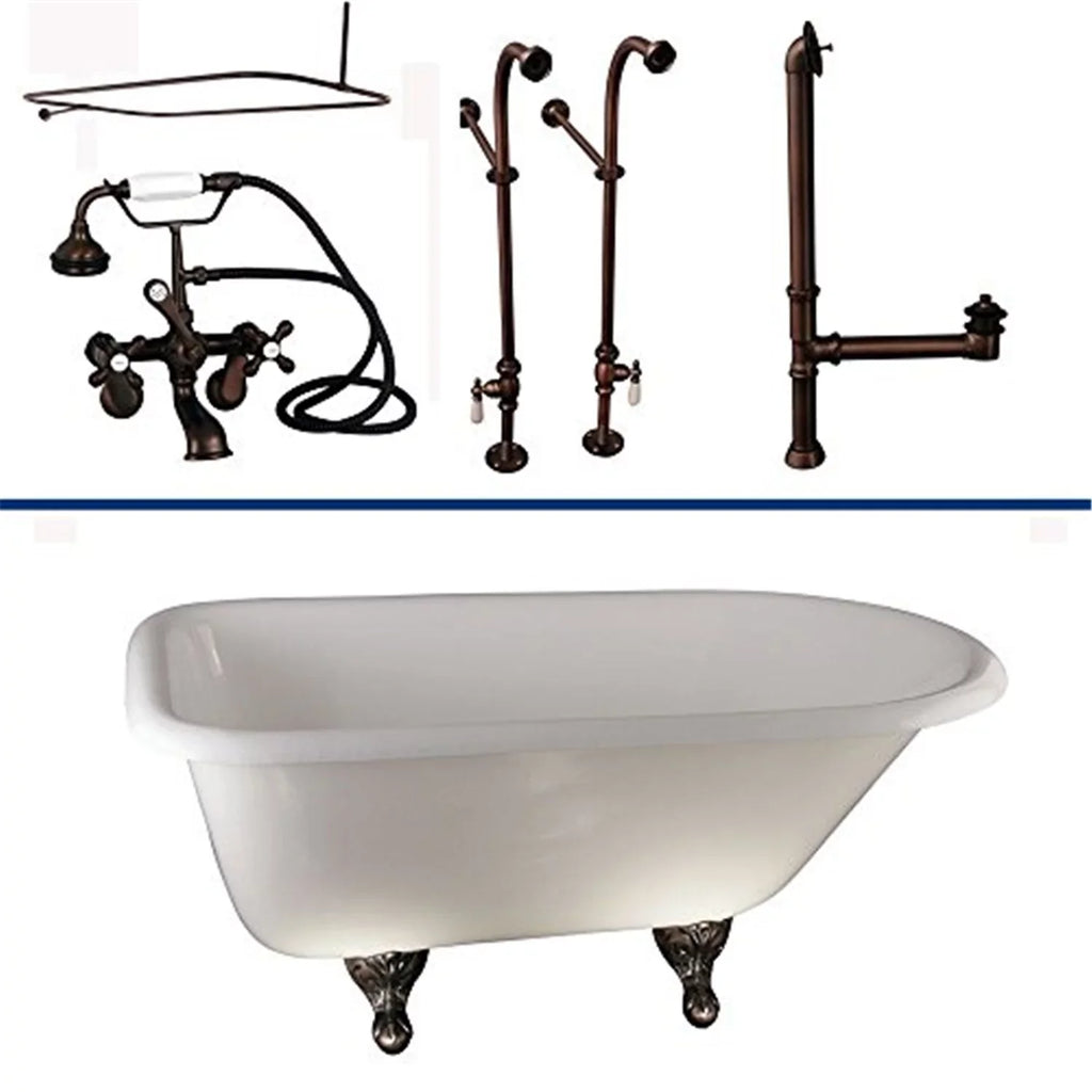'- Tub Kit 60  Roll Top  Shower Rd  Filler  Supplies  Drain-Oil Rubbed Bronze