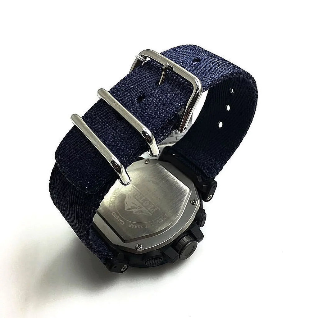 Casio Men's Pro Trek Solar Powered Triple Sensor Watch, Blue Nylon Strap