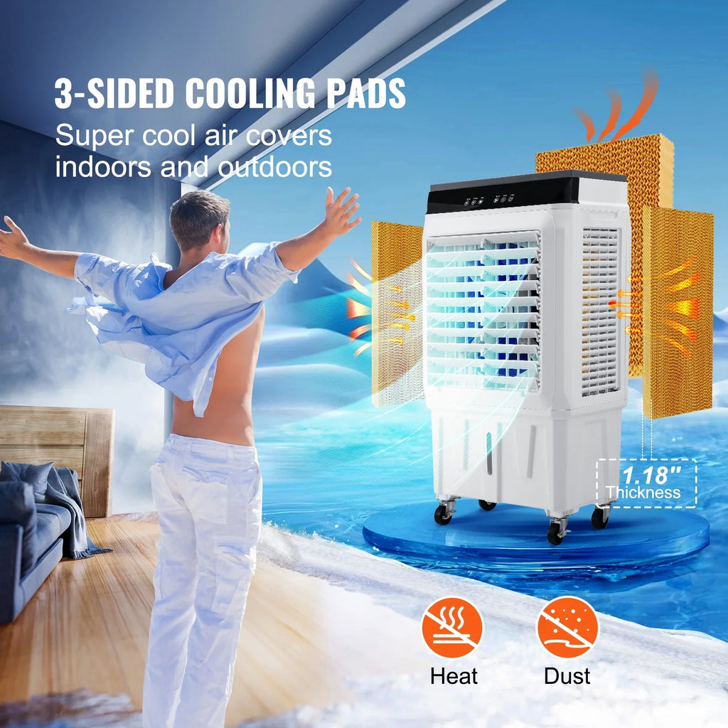Evaporative Cooler Swamp Cooler 3-in-1 2100  7 Gal 12h Timer Air Humidifier