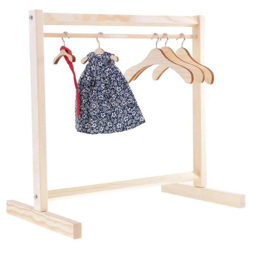 2x1/6 Wooden Garment Rack Clothes Organizer for Dollfie Doll Furniture