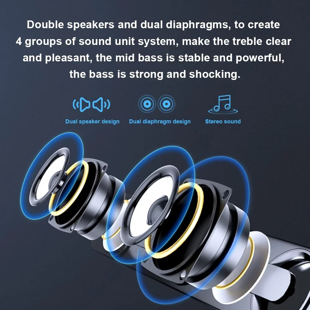 '-111 Computer Speaker  Wired Powerful Bar Stereo Subwoofer Bass Speaker Surround Sound Box for  Laptop Phone Tablet