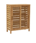 Linon Bracken 3 Shelf 2 Door Bathroom Storage Floor Cabinet, Bamboo