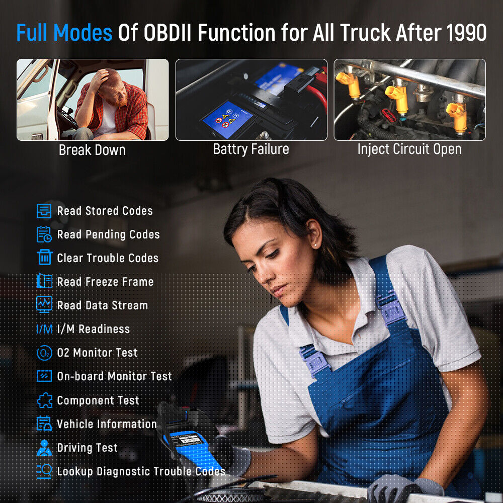 Heavy Duty Truck Scanner Scan Tool  Transmission All System Diesel All System  Scanner Code Reader Heavy fit for Freightliner Volvo Mack