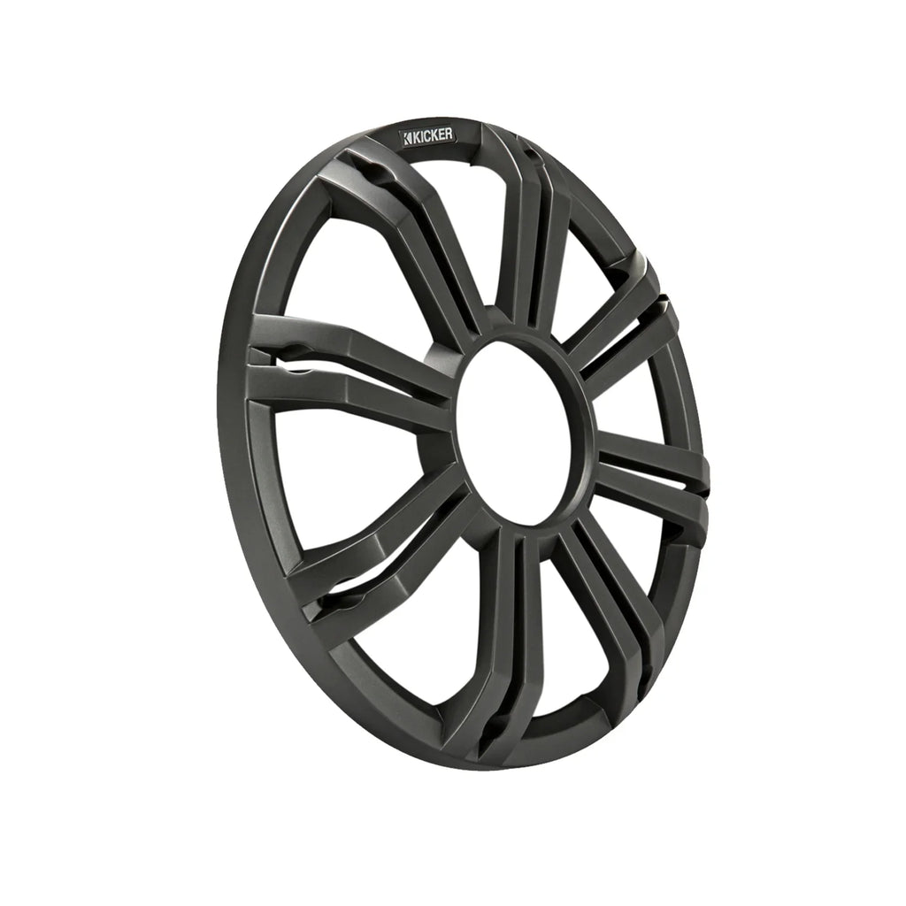 2 Kicker 45KMF104 10" Weather-Proof Subwoofers for Freeair Applications - 2 Kicker 45KMG10W 10"  Grilles (Charcoal)