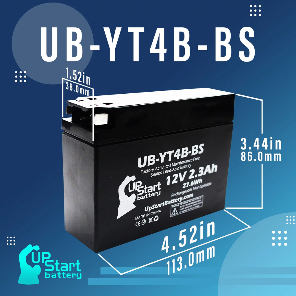 5-Pack UpStart Battery Replacement for 2012 Yamaha  () 400CC Factory Activated, Maintenance Free, Motorcycle Battery - 12V, 2.3Ah, --