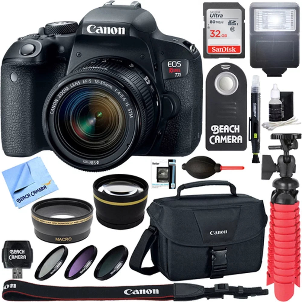 Canon  Rebel T7i/800D  Camera with 18-55mm Lens Memory & Flash Kit