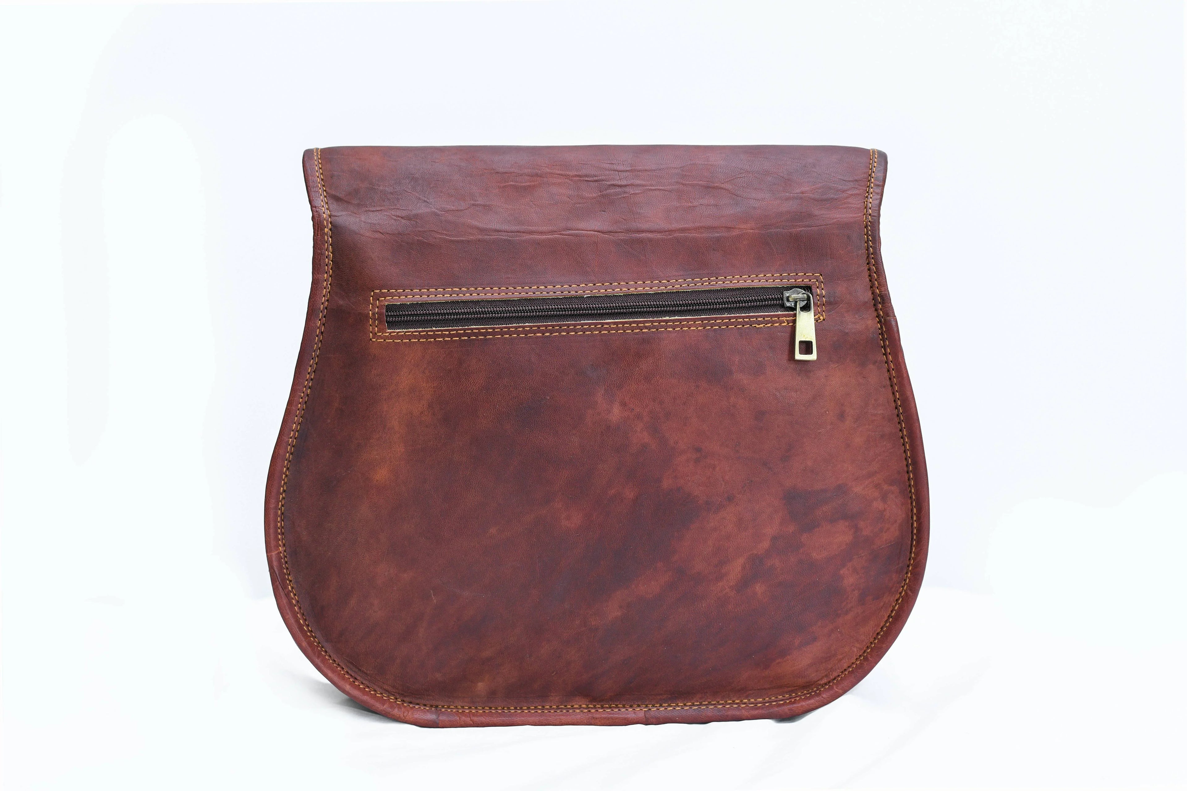 9" Women's Real Leather Shoulder Cross Body Satchel Saddle Tablet Retro Rustic Vintage Bag Handbags Purse