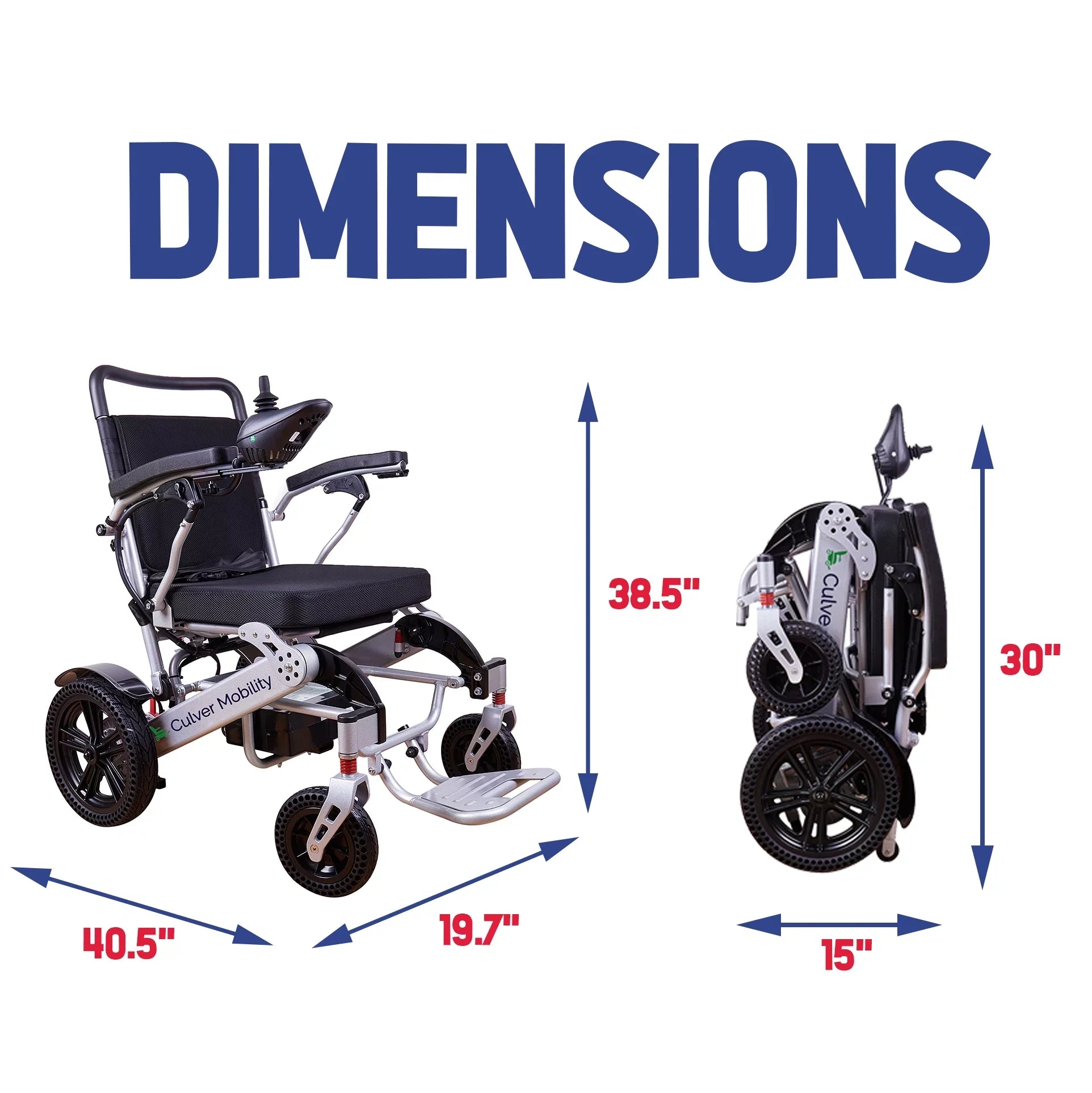 Alton Mobility - Exclusive Lightweight and Foldable Electric Power Wheelchairs 360lbs - 500W - 20 miles -