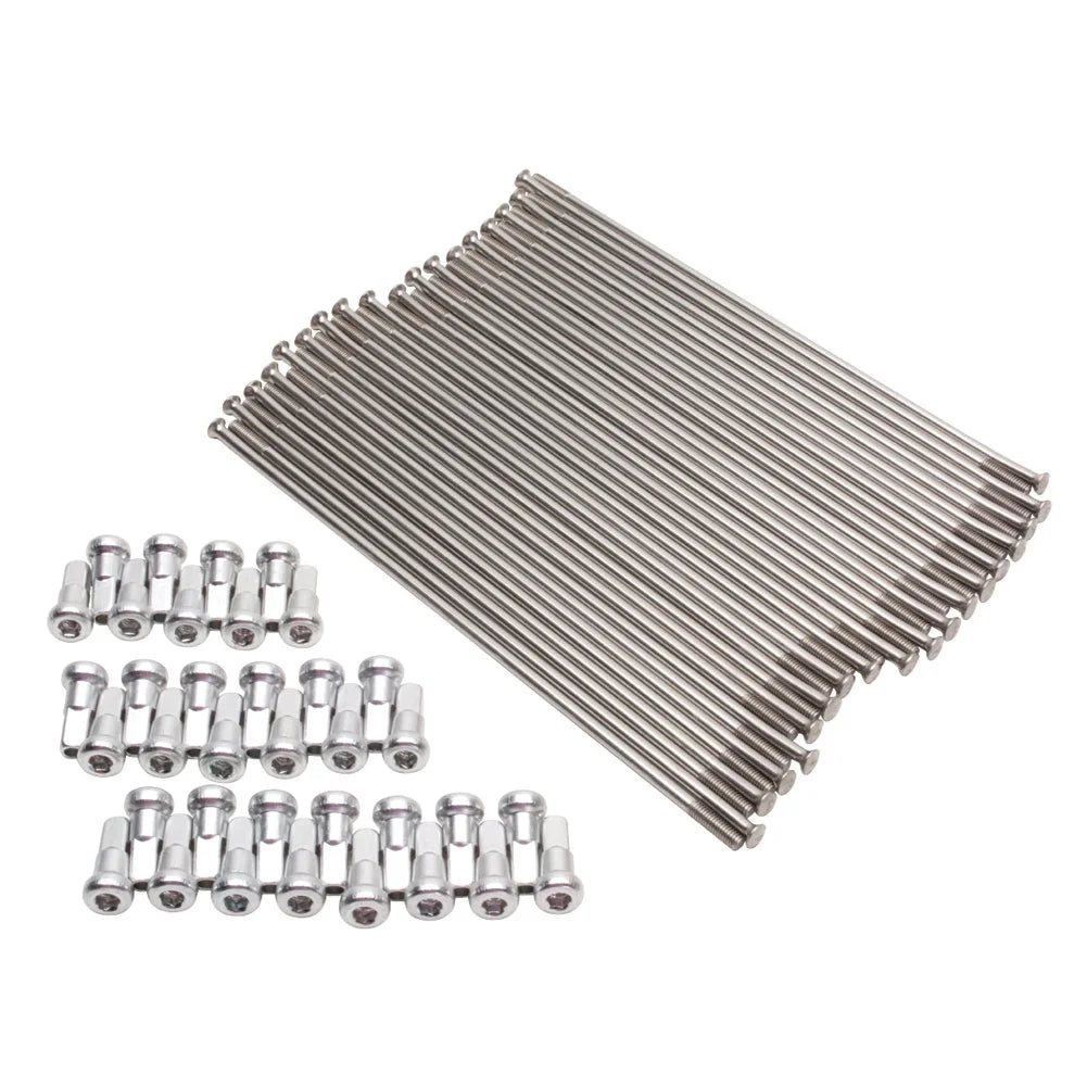 Tusk Motorcycle Spoke Kit - Front 19" Silver Spoke/Silver Nipple For   2022