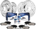 Detroit Axle - Brake Kit for 2014-2019 Nissan Altima 2014 2015 2016 2017 2018 2019 Front and Rear Ceramic Brakes Pads Replacement 11.65" Front & 11.46" Rear Drilled Slotted Brake Rotors