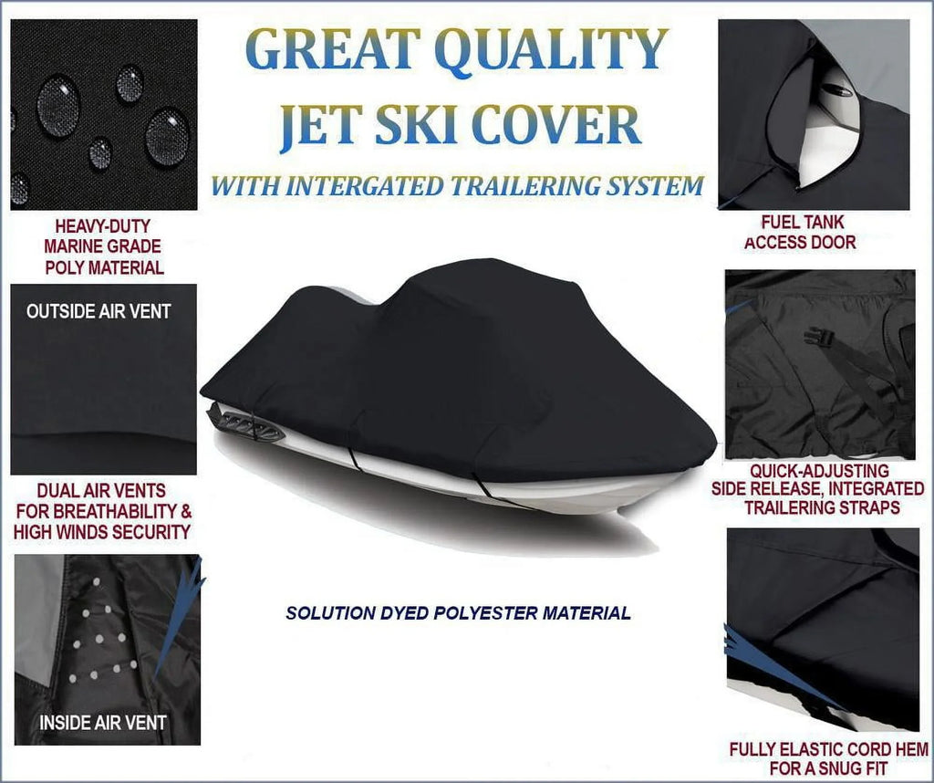 600  JetSki Cover Compatible for Polaris Pro 1200 2000 2001 Jet Ski Cover 1-2 Seater