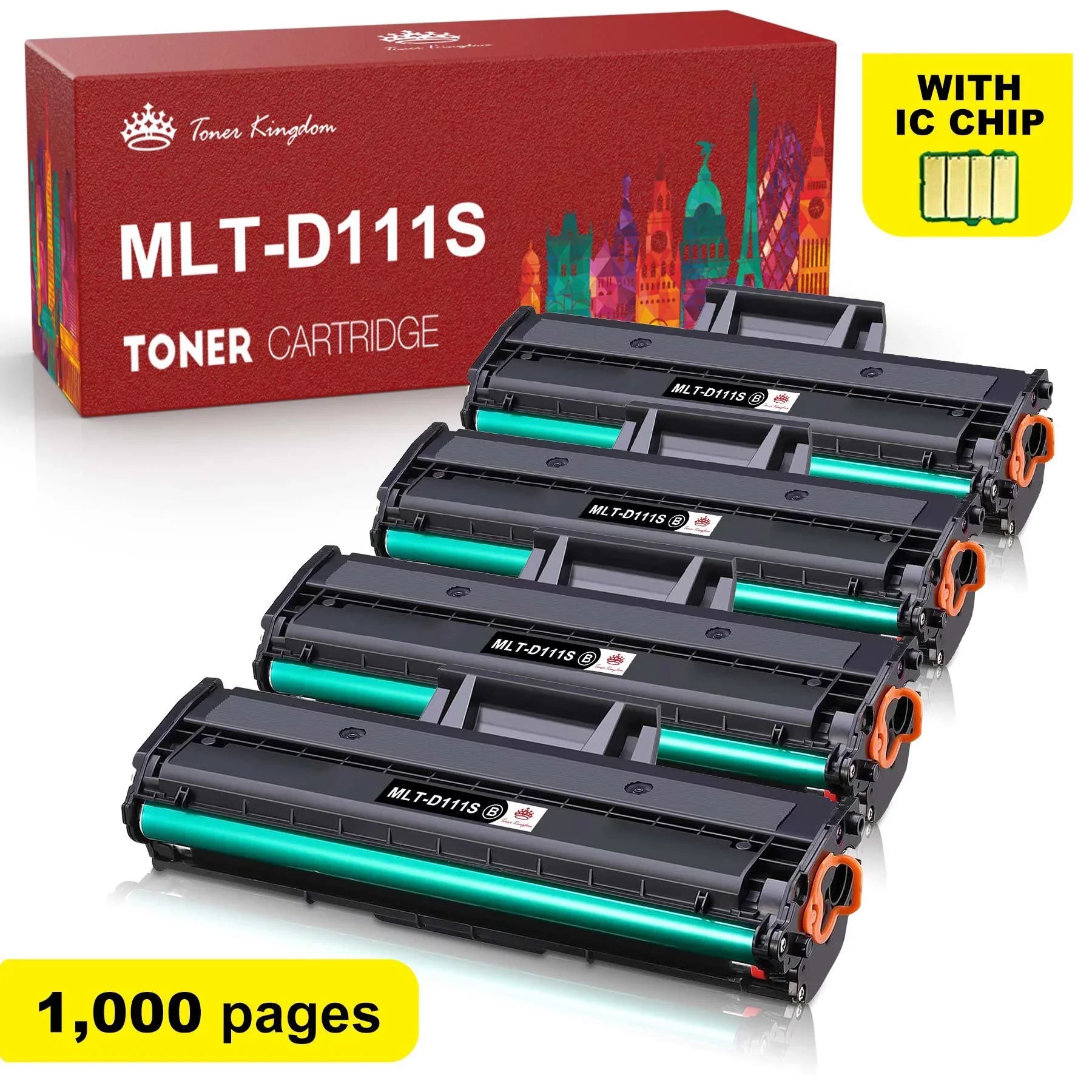 4-Pack - Compatible Toner Cartridge for Samsung - 111S High Yield Xpress      Printer (Black)