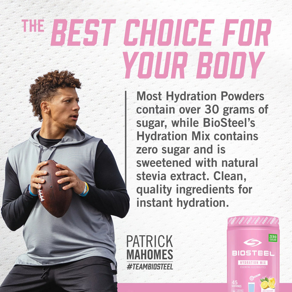 BioSteel Zero Sugar Hydration Mix, Great Tasting Hydration with 5 Essential Electrolytes, Pink Lemonade Flavor, 45 Servings per Tub