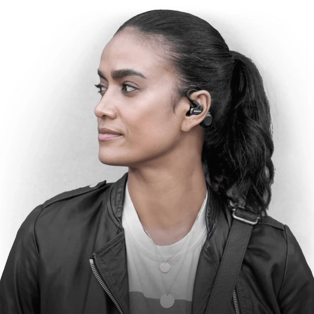 Shure  215  True Wireless Sound Isolating Earbuds with Bluetooth 5 Technology, Premium Audio with Deep Bass, Secure Fit Over-the-Ear, 32-Hour Battery Life, Fingertip Controls - (Gen 2) - Black