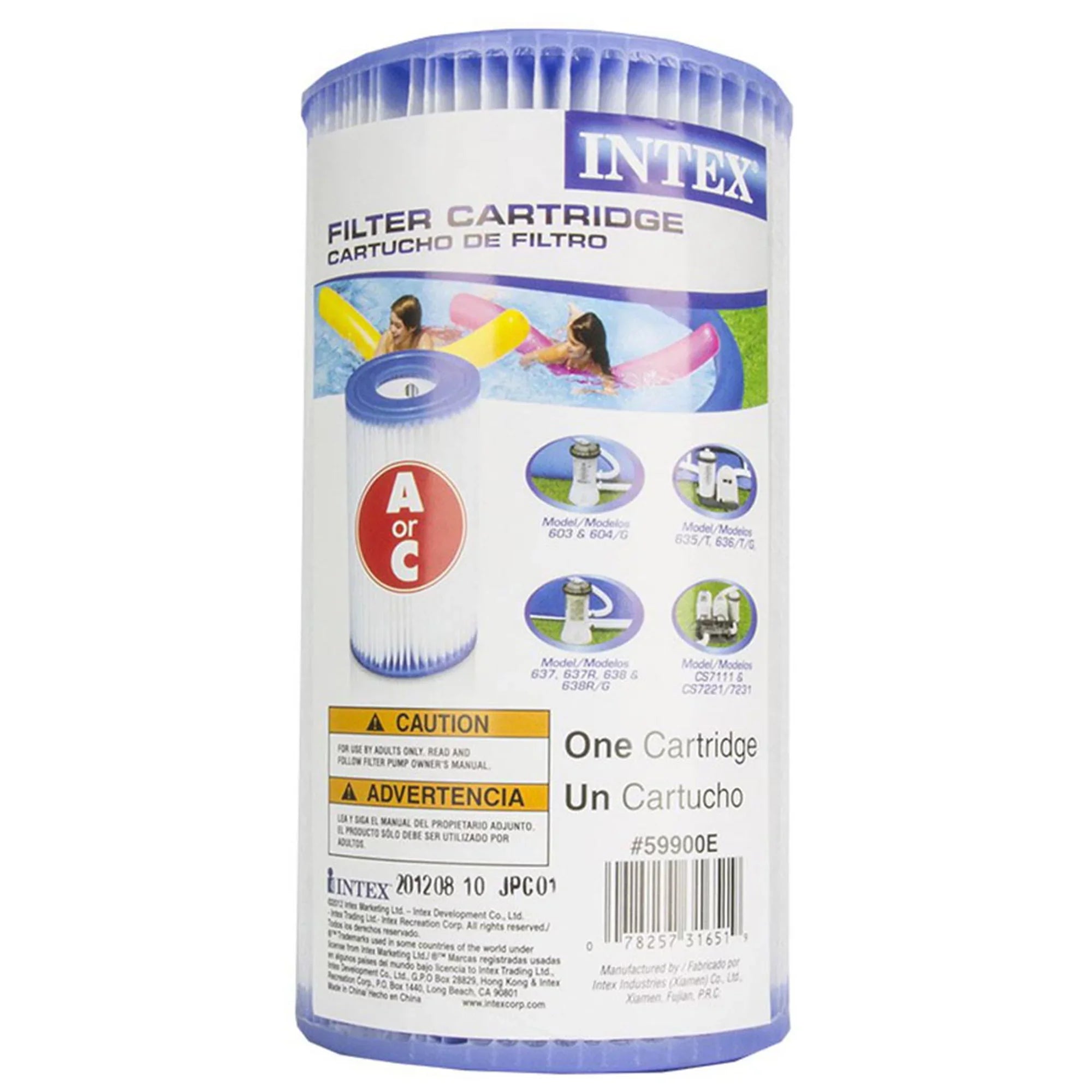 Intex Metal Above Ground Pool w/ Pump, Filter Cartridge 6 Pack, and Cover