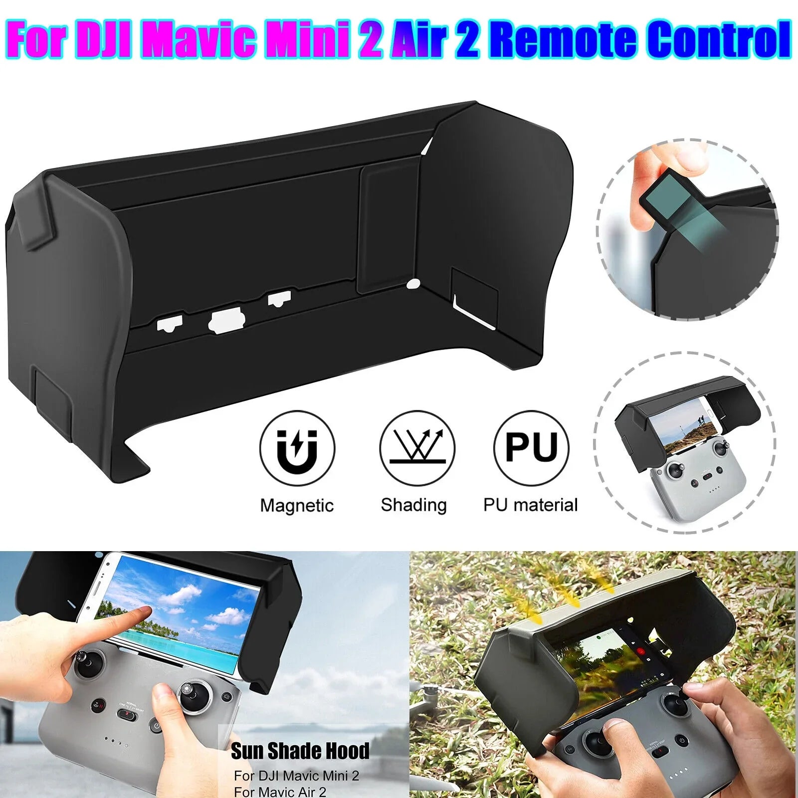 Foldable Phone Sun Shade Hood for  Mavic Mini 2 Air 2 Drone Remote Control