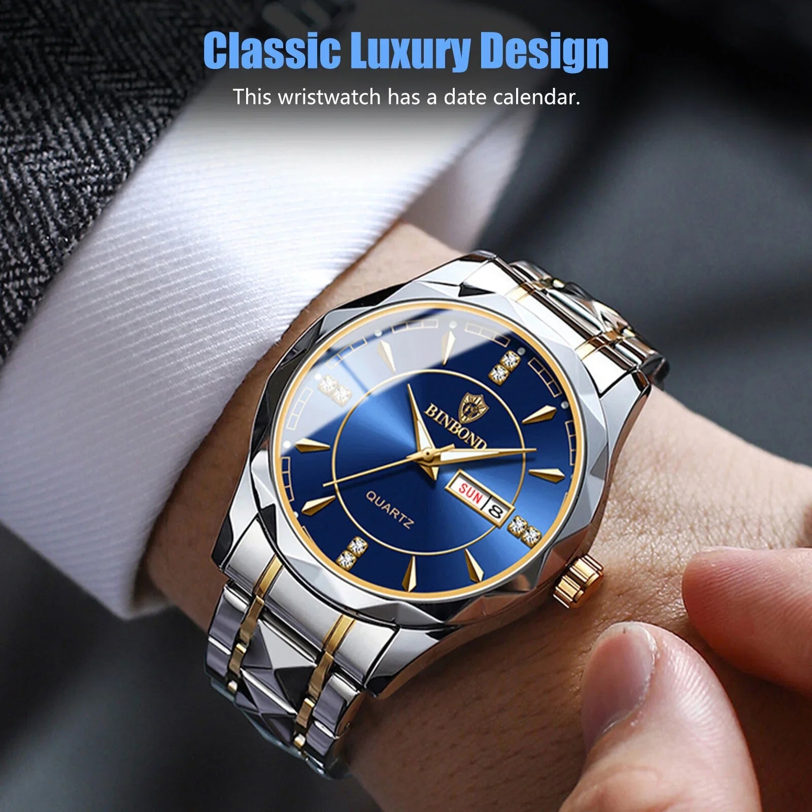 Waterproof Men's Watch Classic Stainless Steel Quartz Luminous Business Luxury