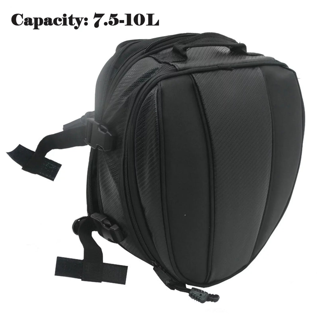 Motorcycle Rear Seat Tail Leather Pack Bag Expandable Luggage Bag