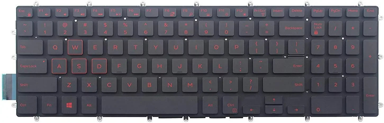 New  Red Font English Backlit Laptop Keyboard (Without palmrest) Replacement for Dell  15 3590  3579  3779  15 5590  15 7588 17 7790  15 7590  15 5587 Light Backlight