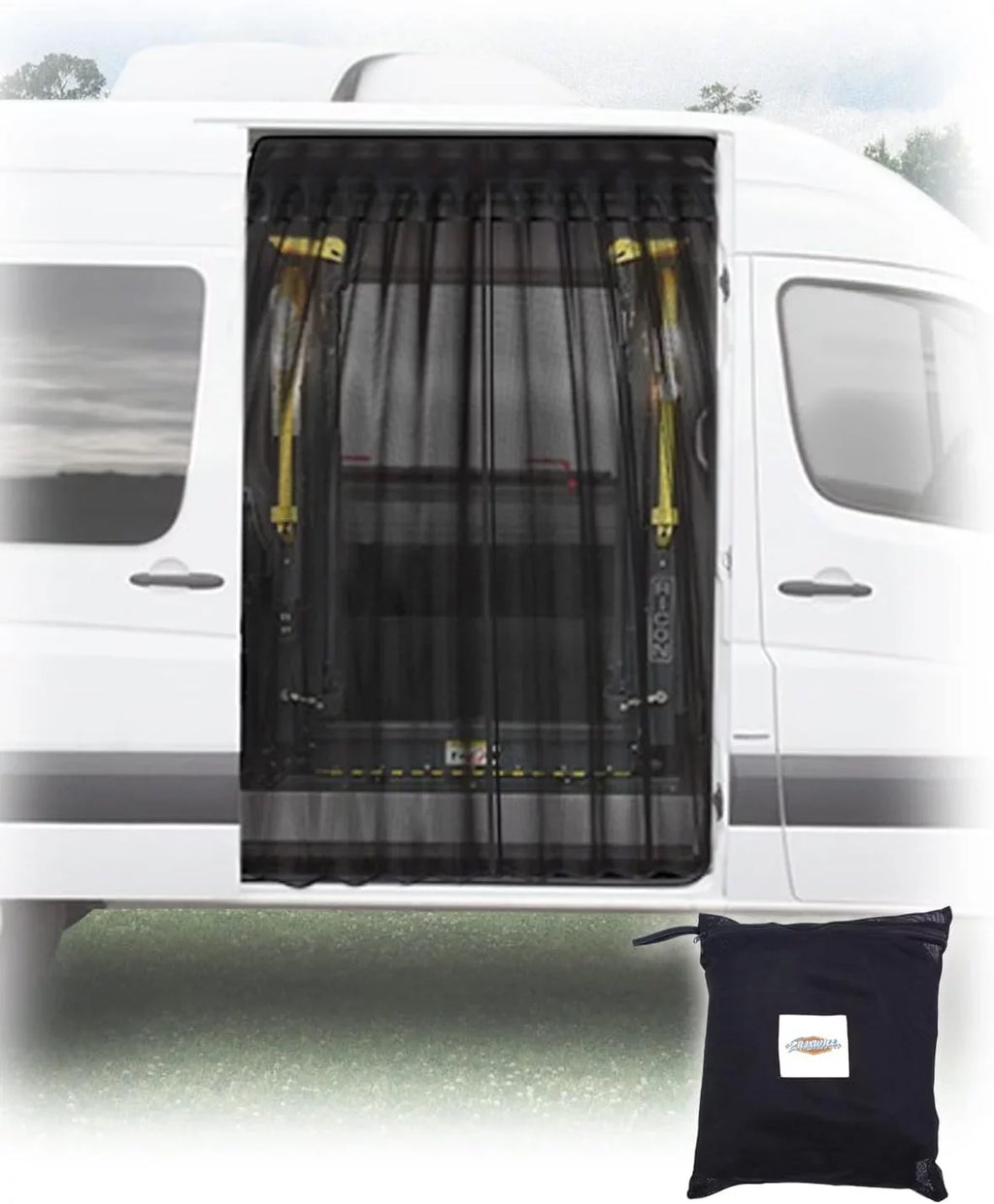 Side Sliding Door Bug Screen Suitable for Mercedes Benz Sprinter Van Mid and High Roof, Ford Transit, Promaster, and Other Camping Vehicles (Magnetic Suction)