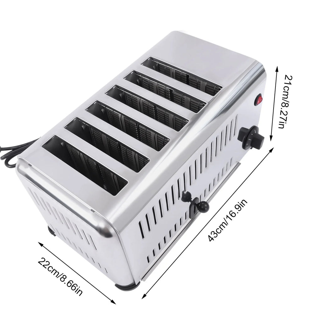 Wuzstar 6 Slices Toaster Commercial Bread Baking Machine for Toast Sandwiches Meatloaf