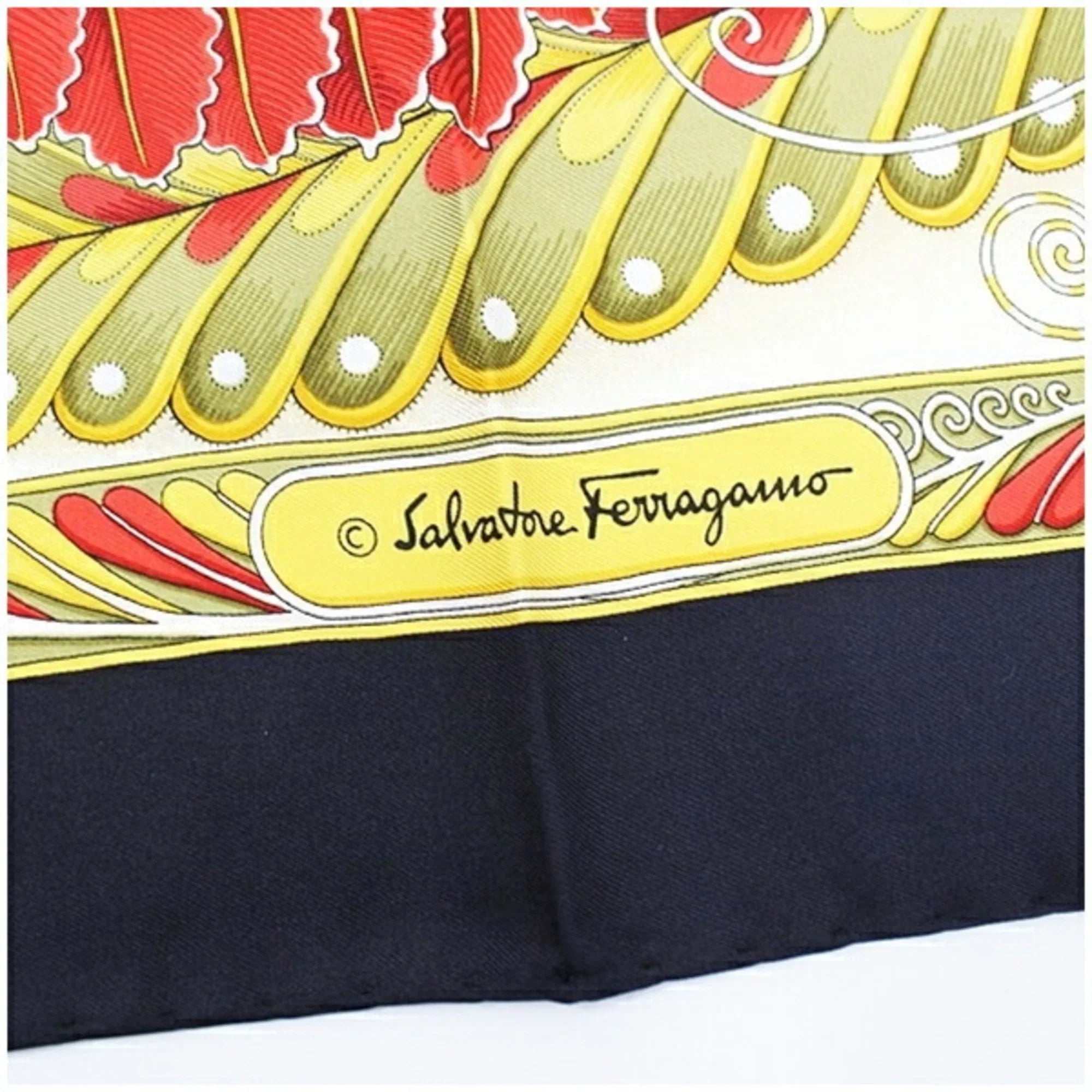 Pre-Owned Salvatore Ferragamo Scarf Muffler Black x Multicolor Women's (Good)