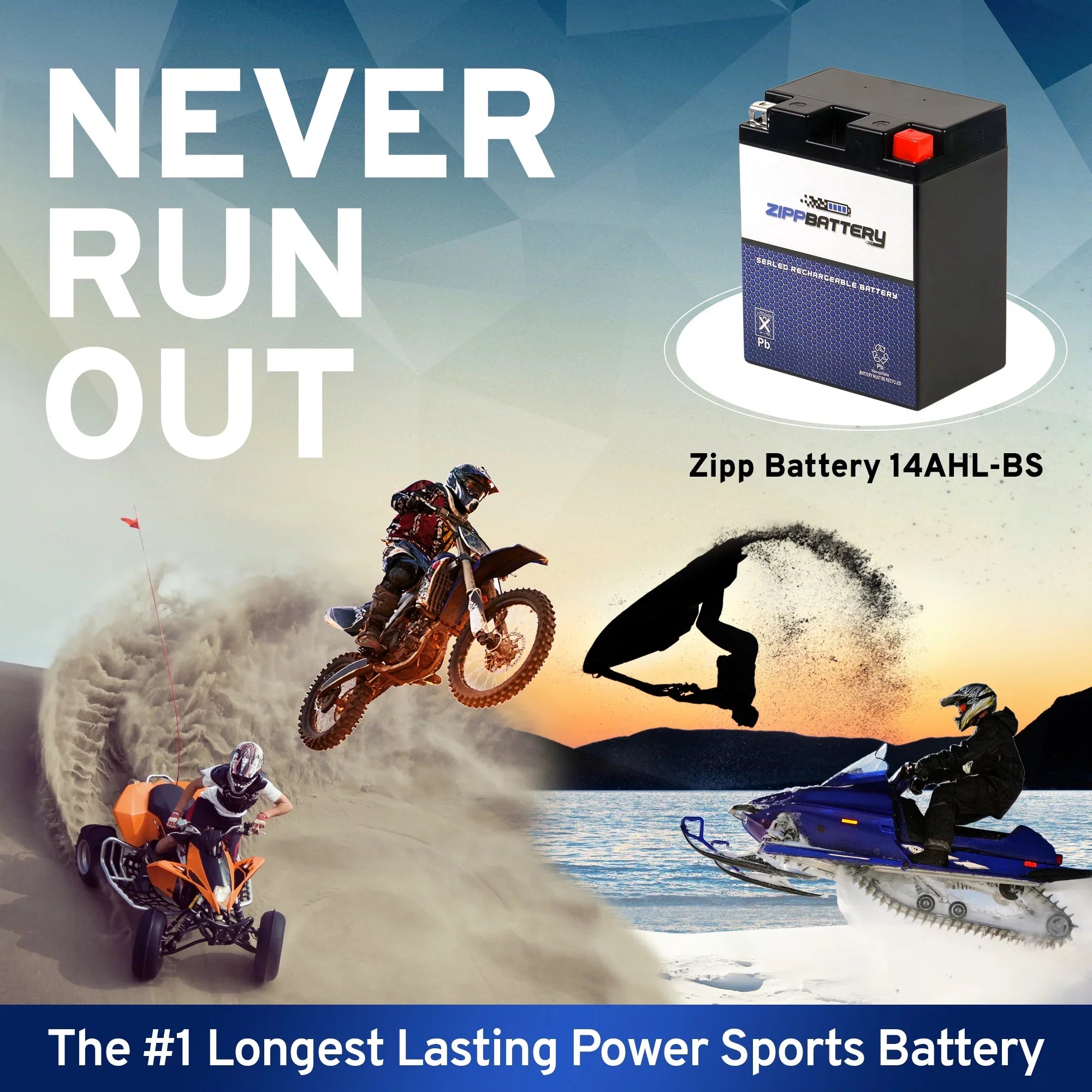 Zipp Battery - (14AHL- 12 Volt,12 Ah, 210 ) Snowmobile Battery for Arctic Cat Jag Afs /t 1993