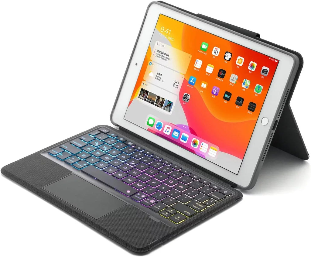 Backlit Keyboard Case for 2021 New iPad 9th Generation 10.2 inch / 8th 2020 / iPad 7th Gen 2019 / iPad Air 3rd Gen/Pro 10.5" 2017, Multi-Touch Trackpad, Bluetooth Magnetic Detachable Keyboard Black