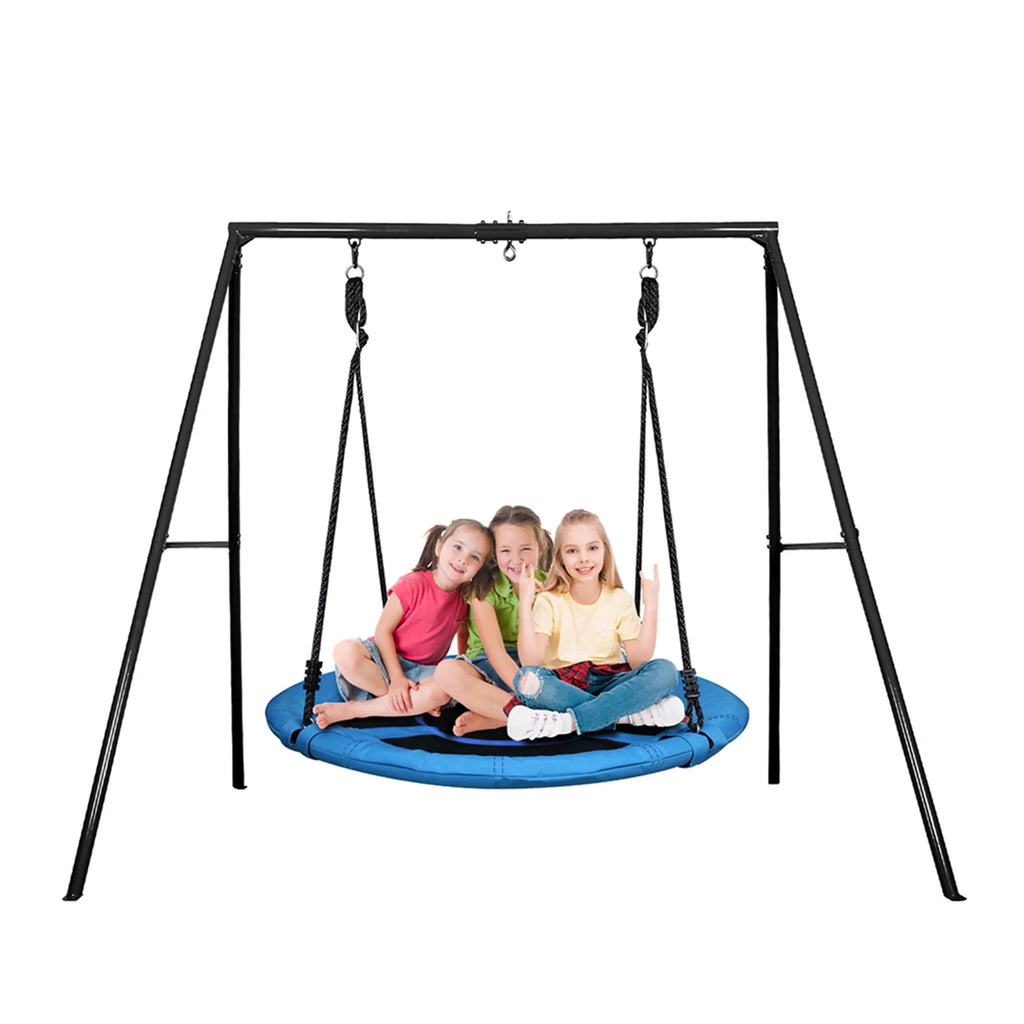 Trekassy 440lbs Metal Swing Set with 40 Inch Saucer Tree Swing, Swivel and Heavy Duty -Frame Metal Swing Stand
