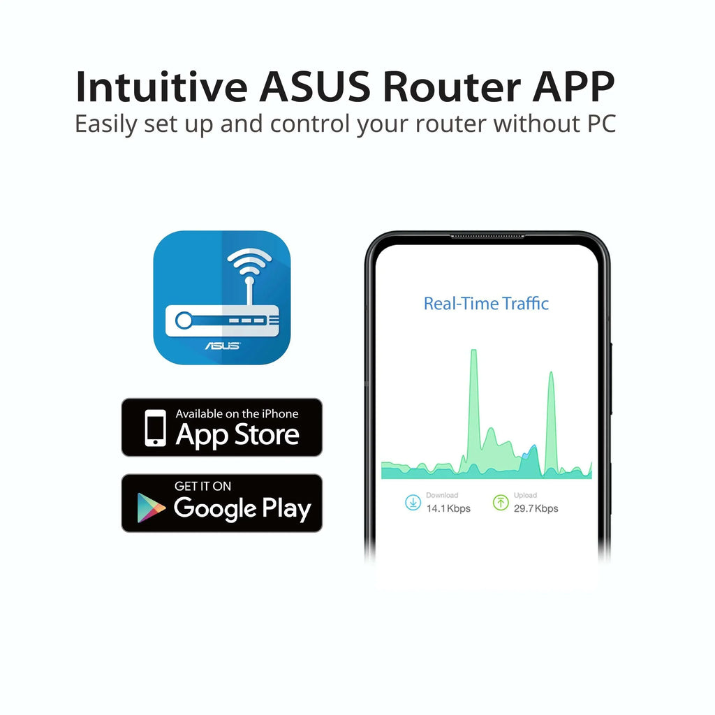 WiFi 6 Router (-) - Dual Band Gigabit Wireless Internet Router, Gaming & Streaming, AiMesh Compatible, Included Lifetime Internet Security, Parental Control, -,