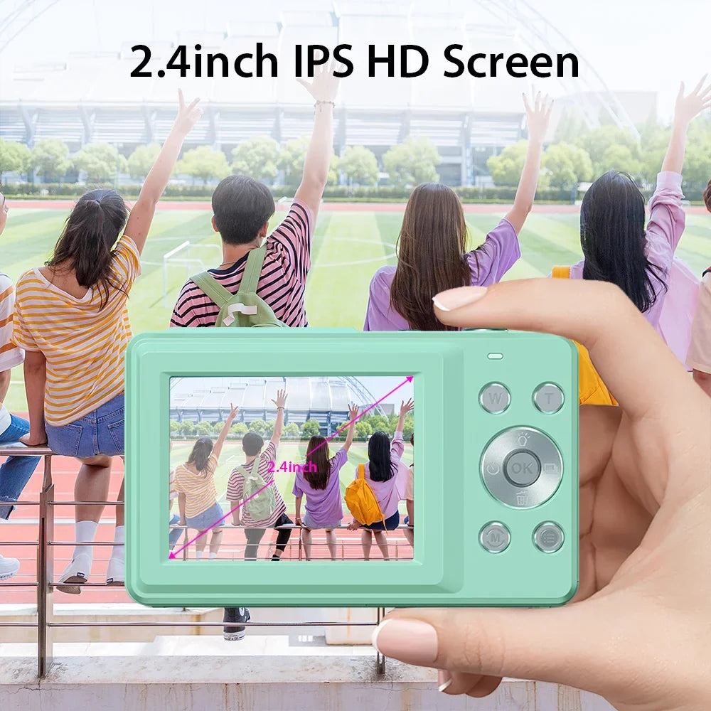 Andoer Portable 1080P Digital Video Camcorder 44MP Auto Focus 2.5  Screen 16X Digital Zoom -shake Face Detect Smile Capture with 32GB Memory 2pcs Batteries Christmas Gift for Teens