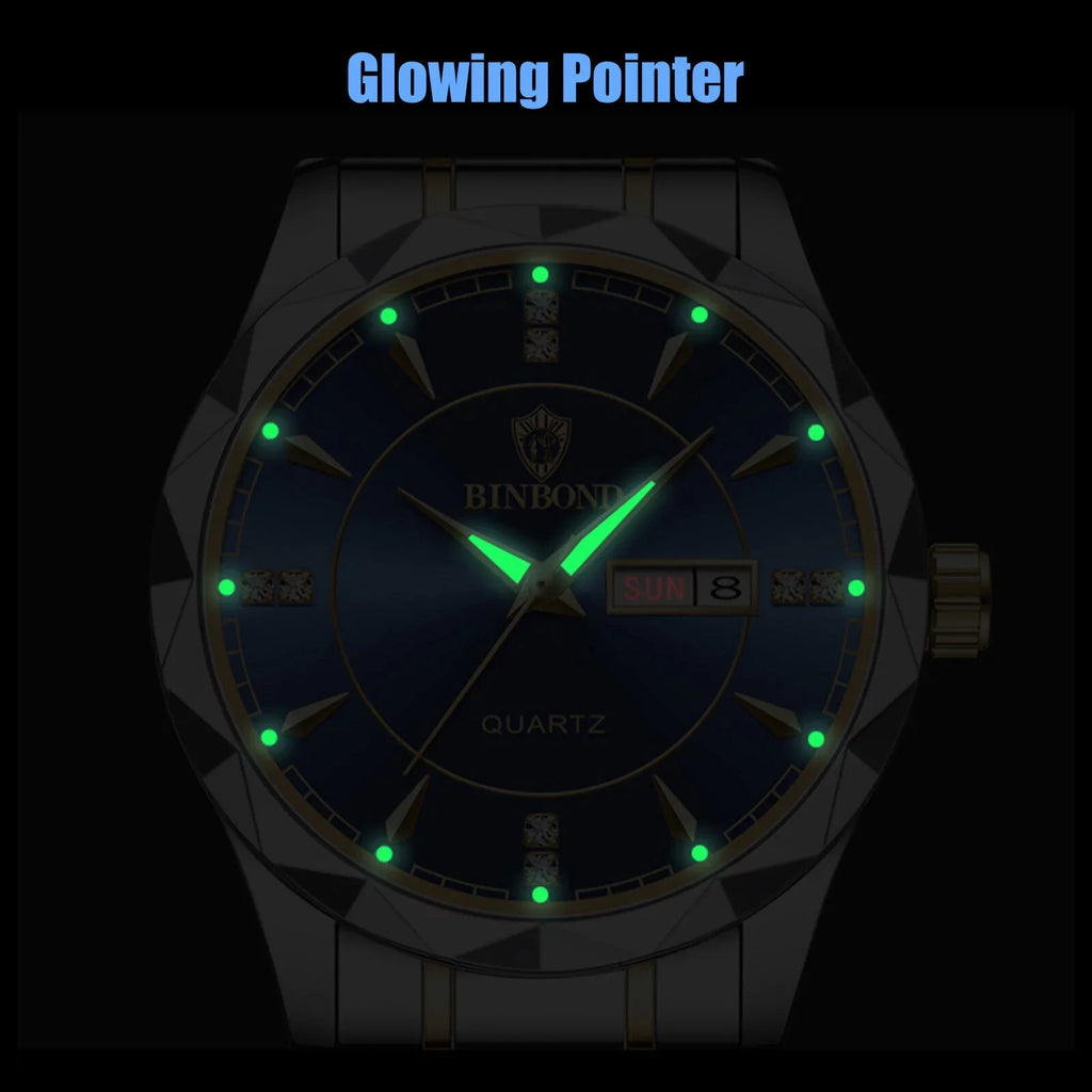 Waterproof Men's Watch Classic Stainless Steel Quartz Luminous Business Luxury