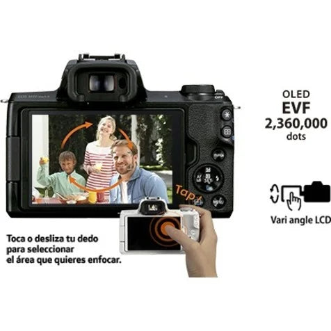 Canon   Mark  24.1 Megapixel Mirrorless Camera with Lens, 0.59", 1.77", Black