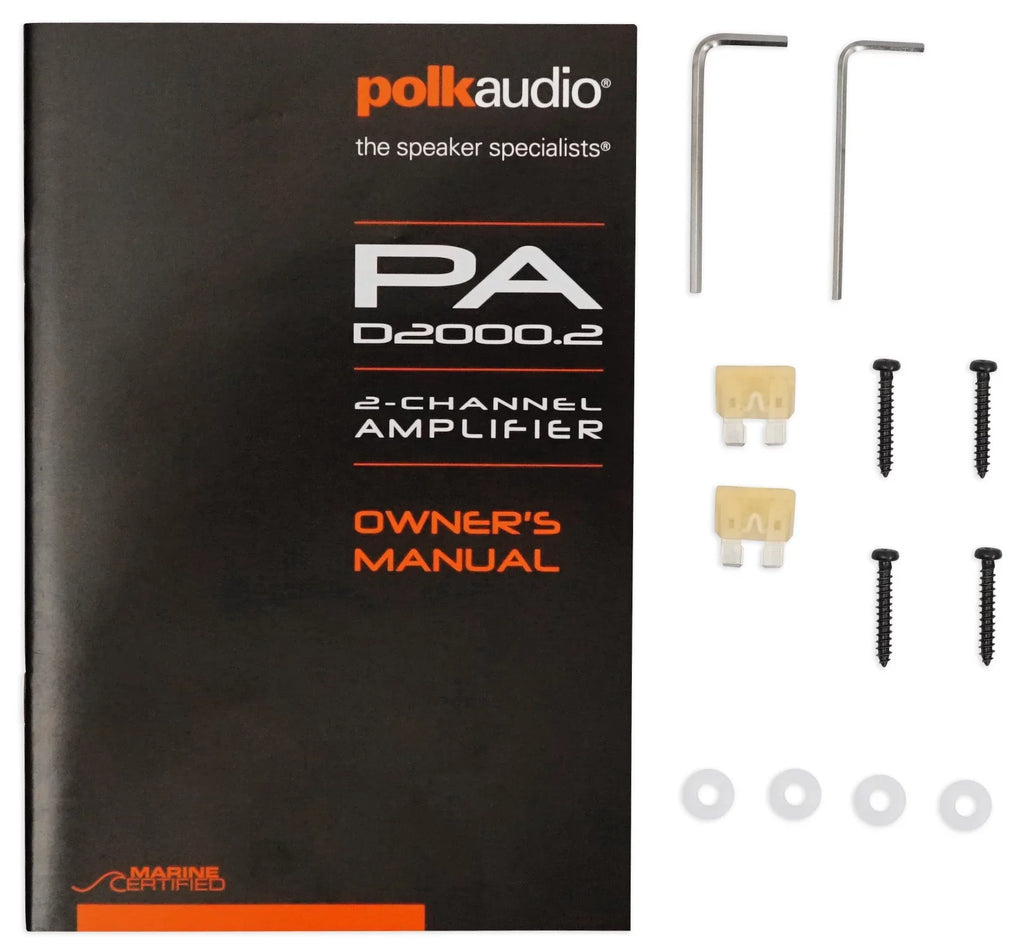 Polk Audio .2 2-Channel 500w Amplifier+Wires+Bluetooth Speaker+Headphones