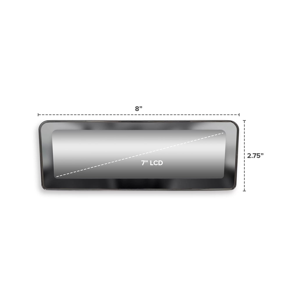 Master Tailgaters Universal Frameless Rear View Mirror with 7"  Display, 4 Video Inputs & Enhanced Visibility